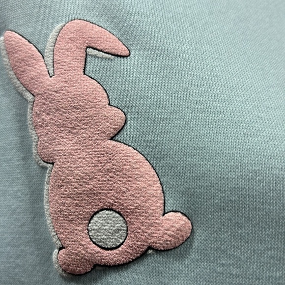 Pacific & Co. Oversized Sweatshirt,pullover,pastel bunnies,rib cuff/waist,fleece - Picture 2 of 12